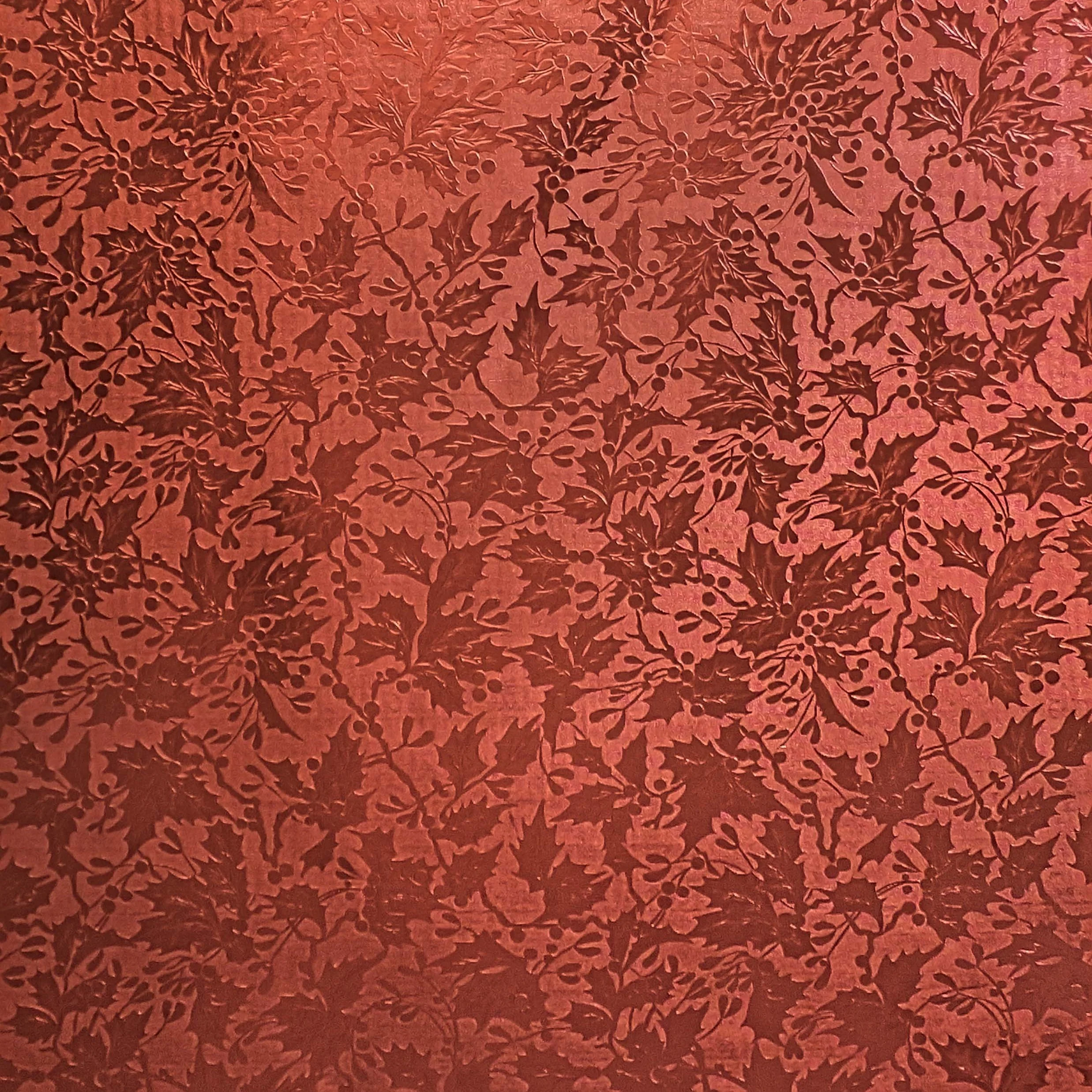 24" x 417 Feet Red Holly Half Ream Gift Wrap