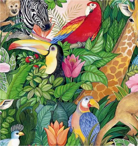 24" x 833 Feet Jungle Paradise Full Ream Gift Wrap
