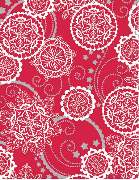 24" x 833 Feet Lacy Snowflakes Full Ream Gift Wrap