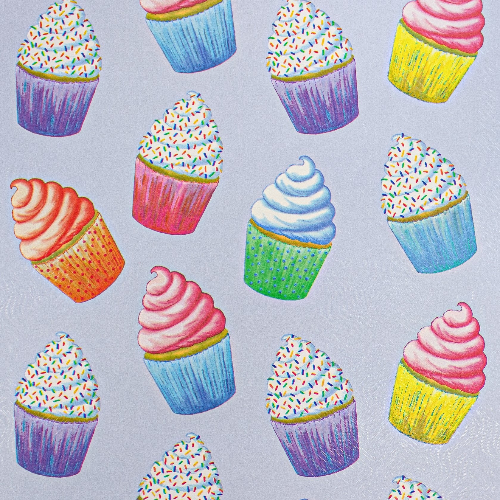 24" x 833 Feet Sketchy Cupcakes Full Ream Gift Wrap