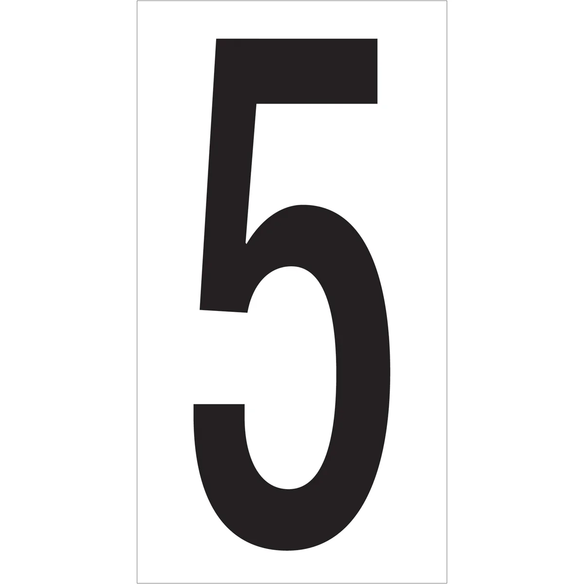 3 1/2" "5" Vinyl Warehouse Number Labels 50/Case