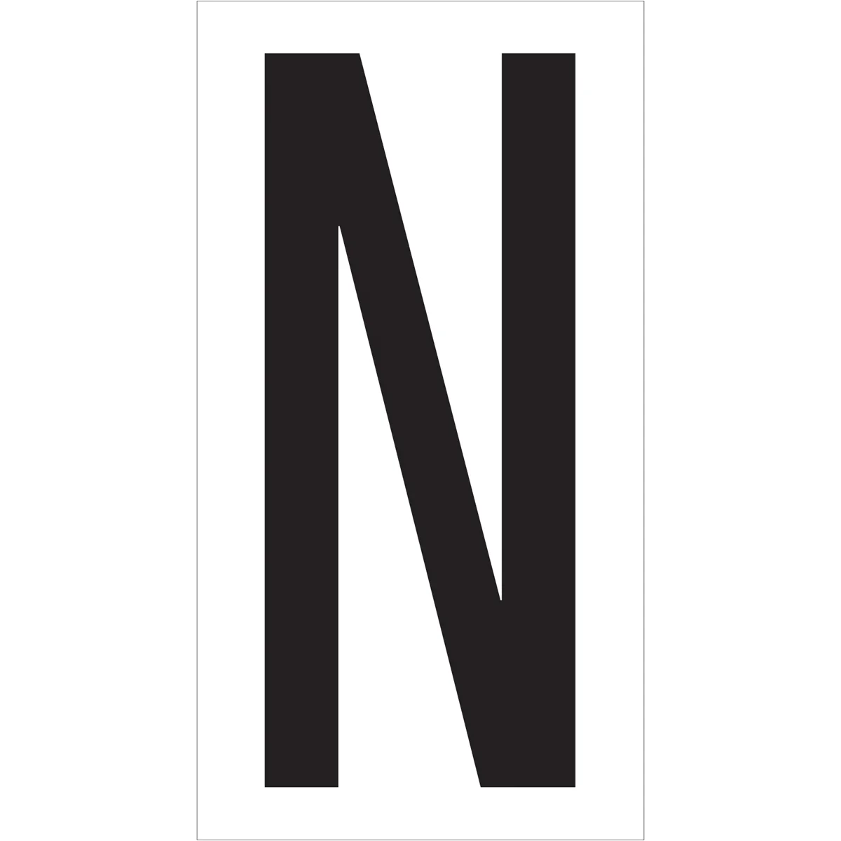 3 1/2" "N" Vinyl Warehouse Letter Labels 50/Case