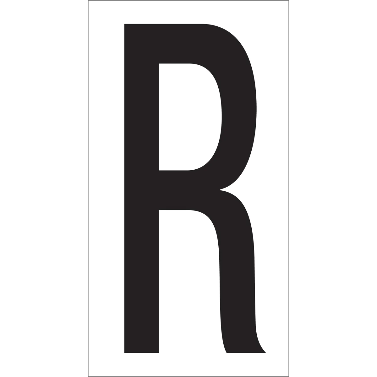 3 1/2" "R" Vinyl Warehouse Letter Labels 50/Case
