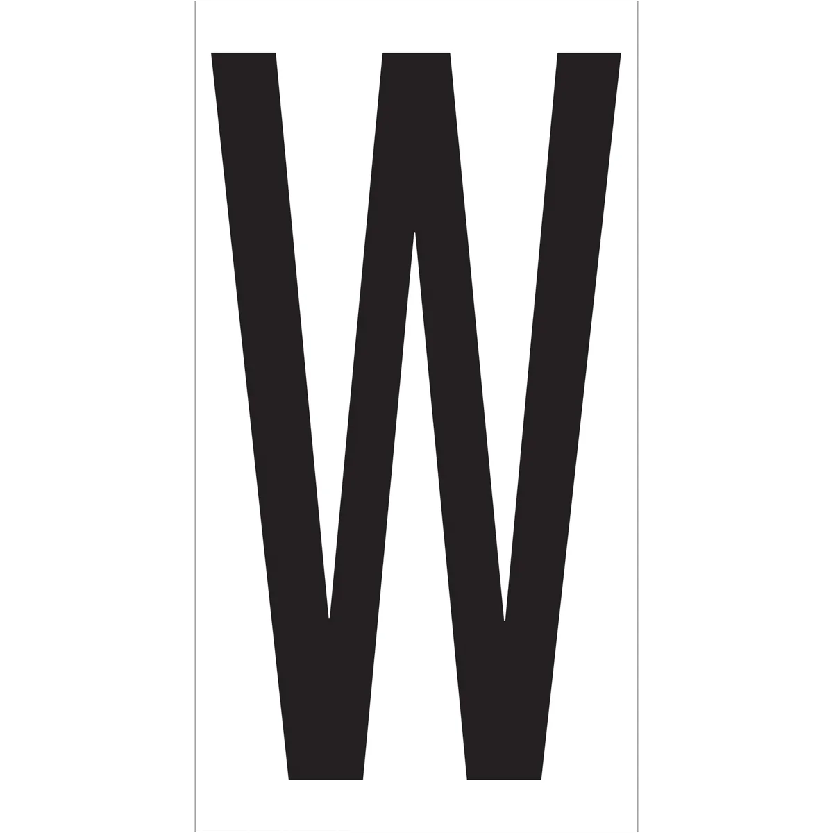 3 1/2" "W" Vinyl Warehouse Letter Labels 50/Case