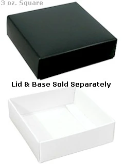 3-1/2 x 3-1/2 x 1-1/8 White 3 oz. Square Candy Box BASE - Image 2