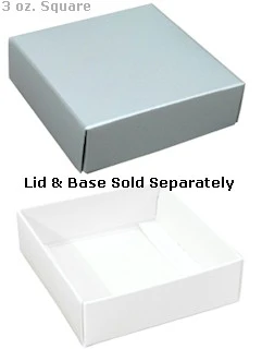 3-1/2 x 3-1/2 x 1-1/8 White 3 oz. Square Candy Box BASE 250/Case - Image 2
