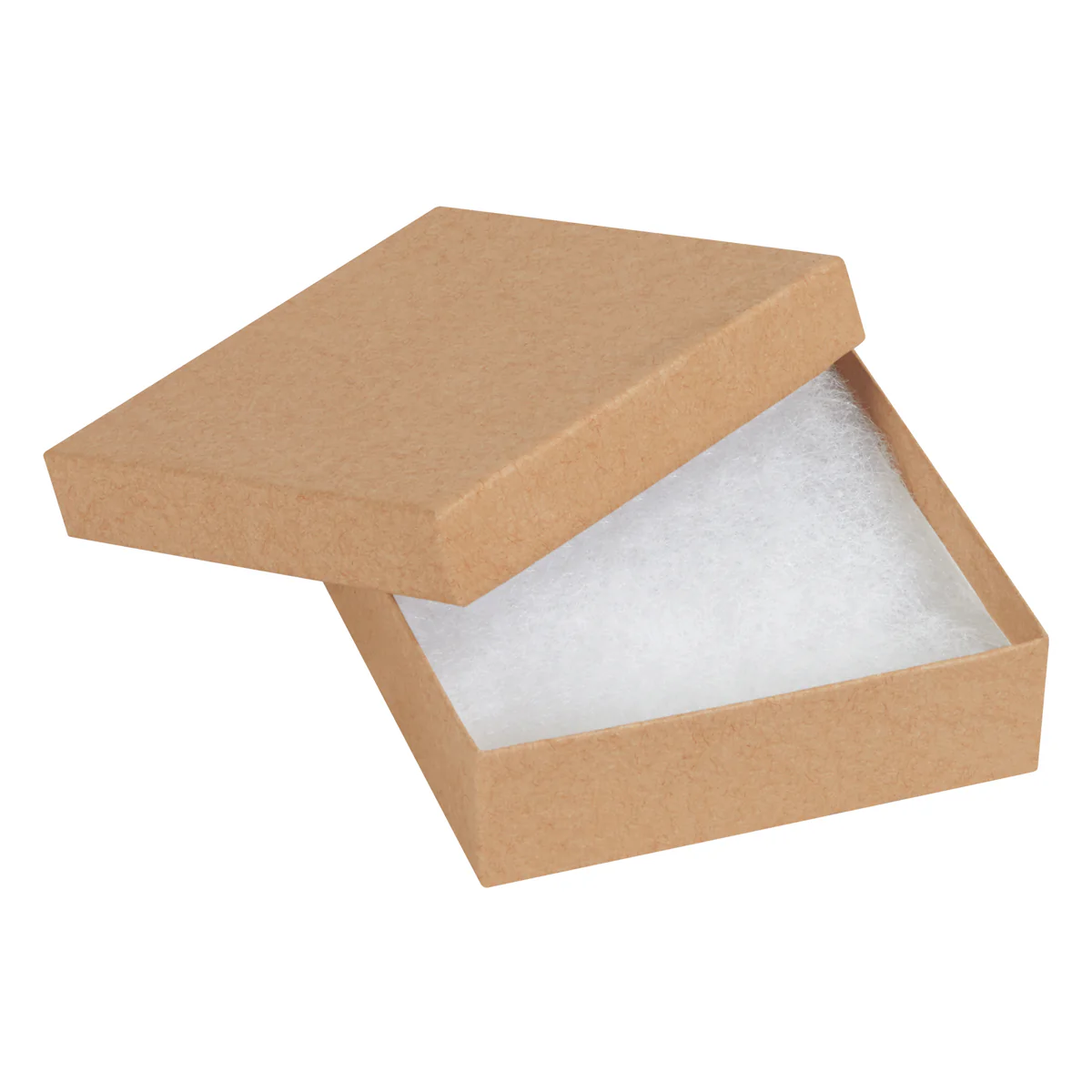 3 1/2 x 3 1/2 x 1 Brown Kraft Jewelry Box 100/Case