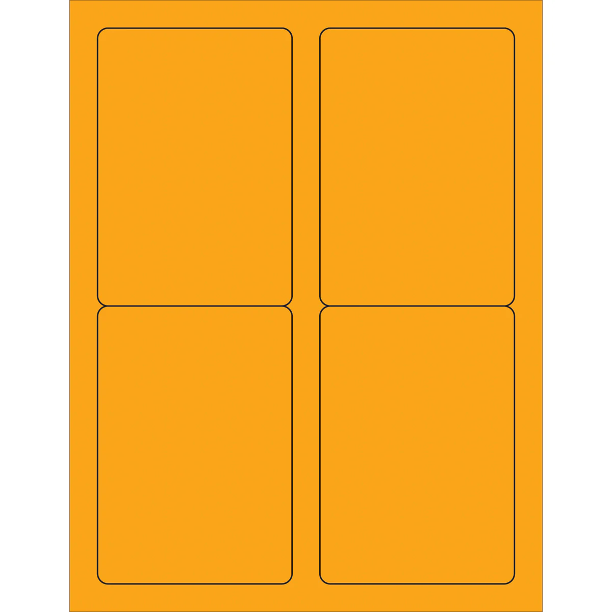3 1/2 x 5" Fluorescent Orange Rectangle Laser Labels 400/Case