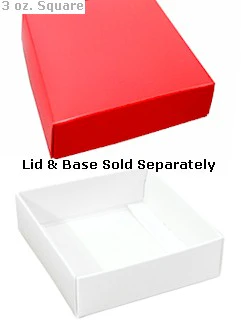 3-11/16 x 3-11/16 x 1-1/8 Red 3 oz. Square Candy Box LID 250/Case - Image 2