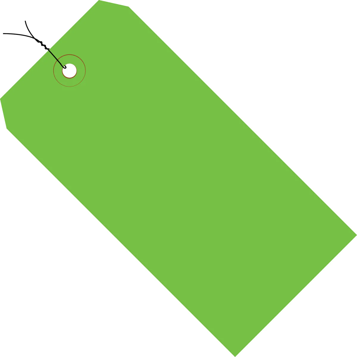 3-3/4 x 1-7/8 Pre-Wired Green Tags (THICK BOARD - 13 POINT) 1000/Case