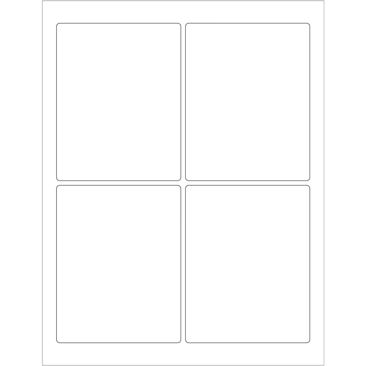 3 3/4 x 4 3/4" White Rectangle Laser Labels 400/Case