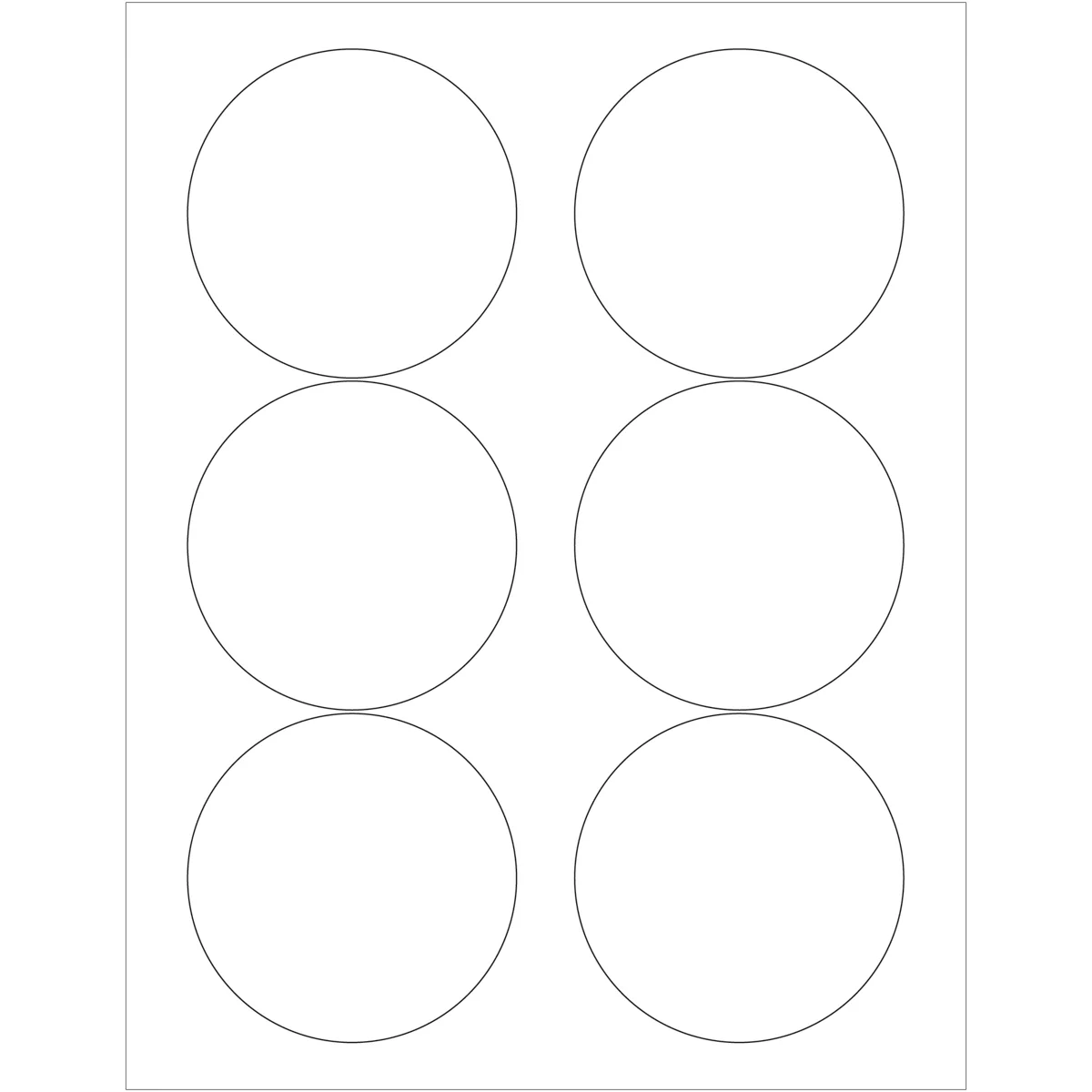3.33" White Circle Laser Labels 600/Case