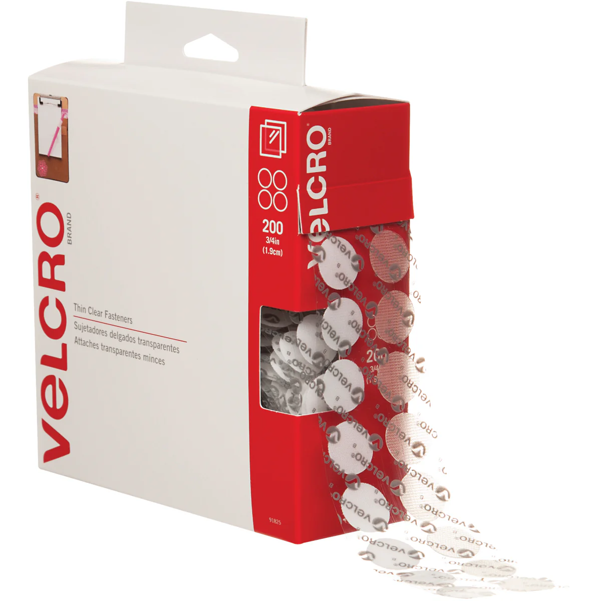3/4" Dots - Clear VELCRO Brand Tape - Combo Pack 200/Case