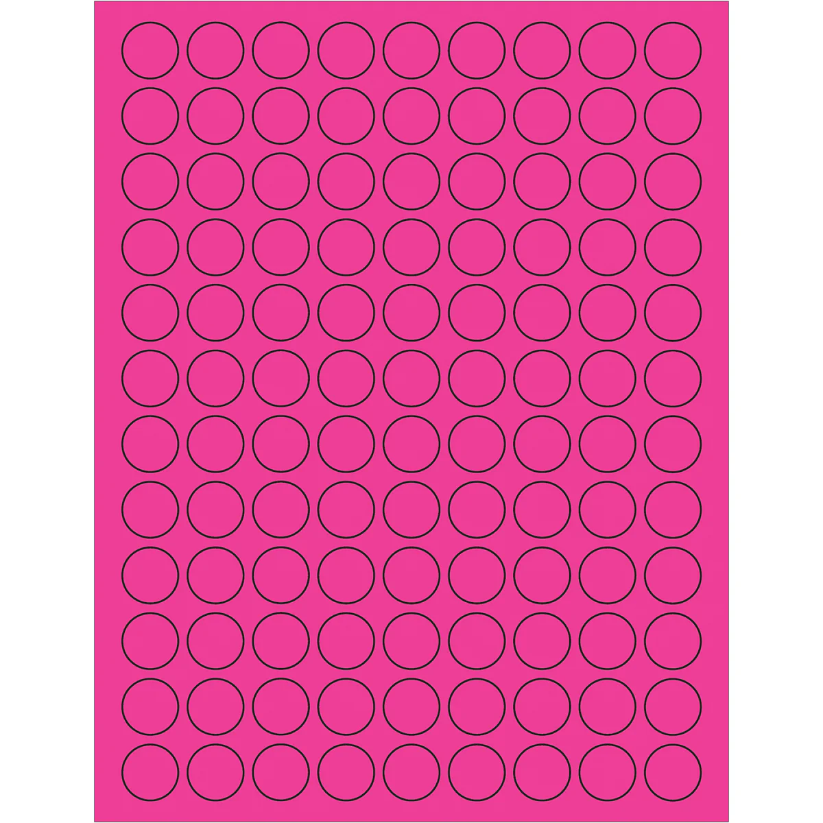 3/4" Fluorescent Pink Circle Laser Labels 10800/Case