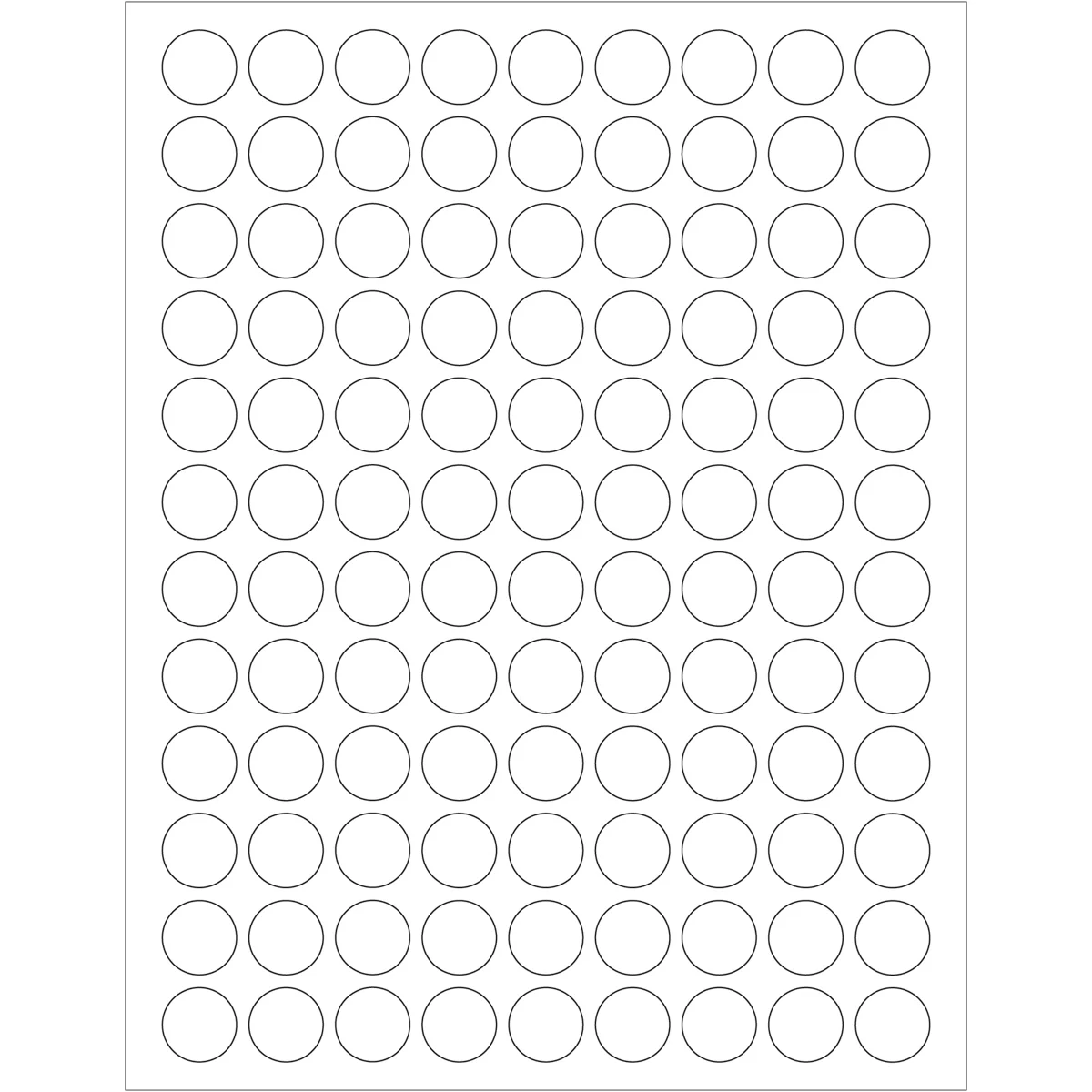 3/4" White Removable Circle Laser Labels 10800/Case