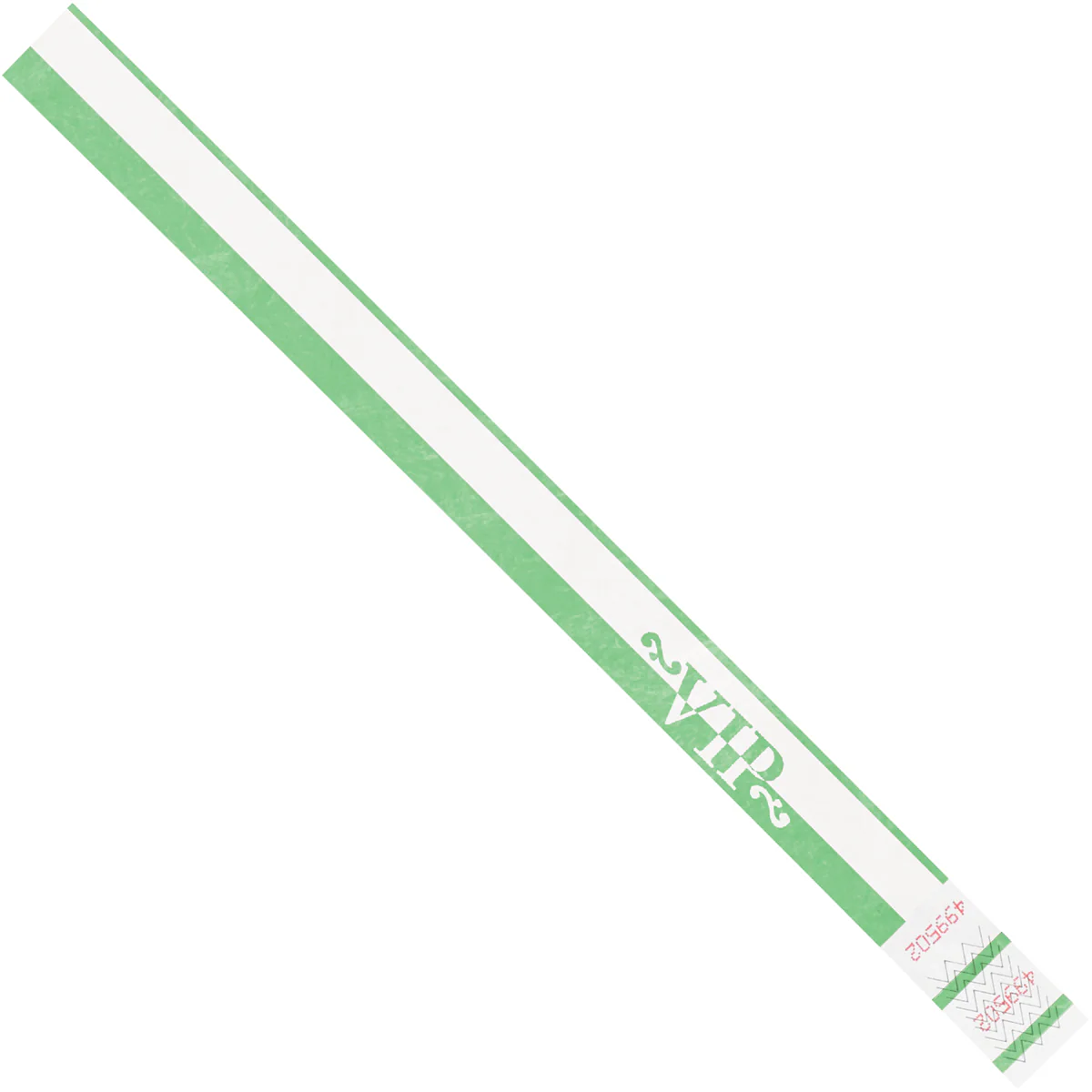 3/4 x 10" Green "VIP" Tyvek Wristbands 500/Case