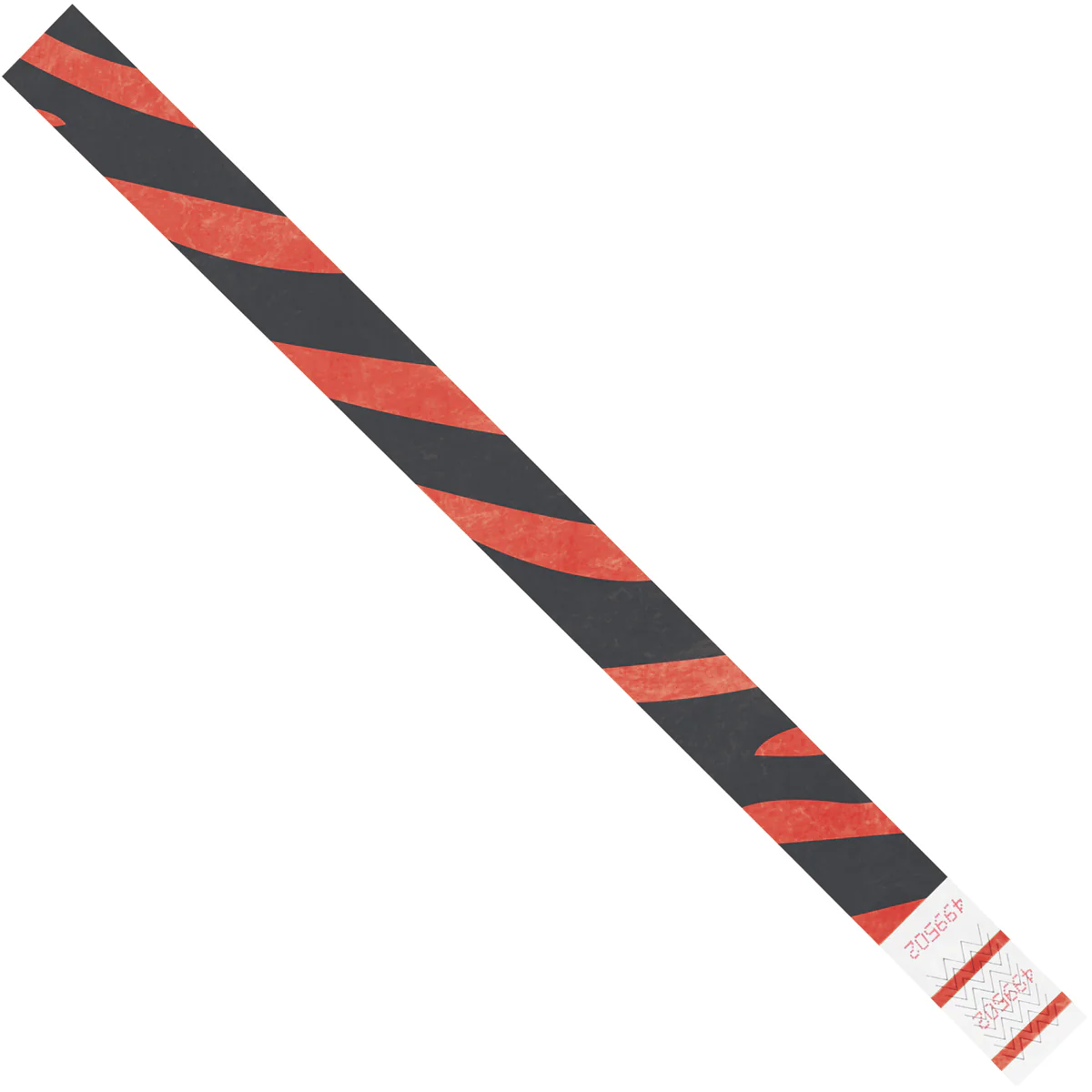 3/4 x 10" Red Zebra Stripe Tyvek Wristbands 500/Case