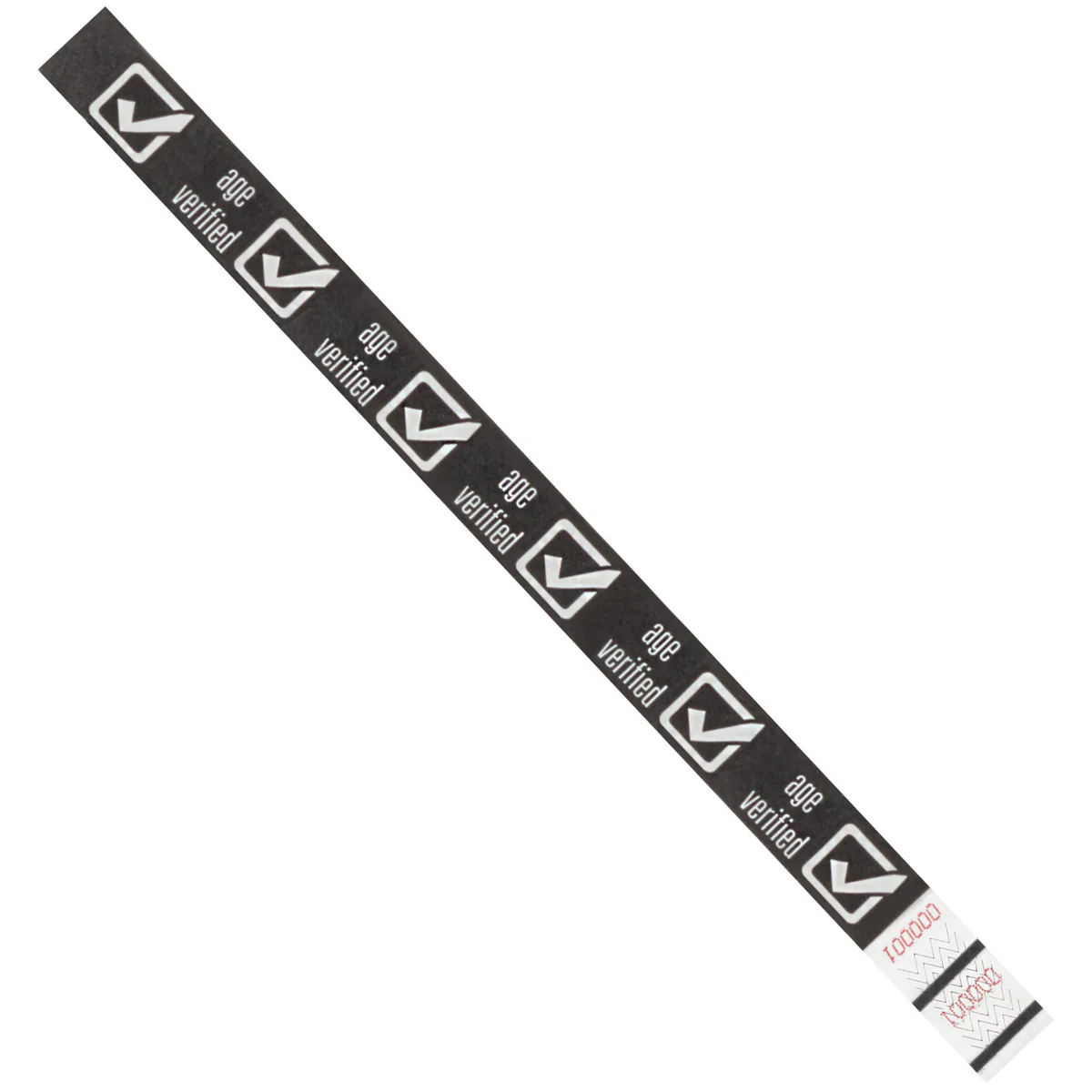 3/4 x 10" White "Age Verified" Tyvek Wristbands 500/Case