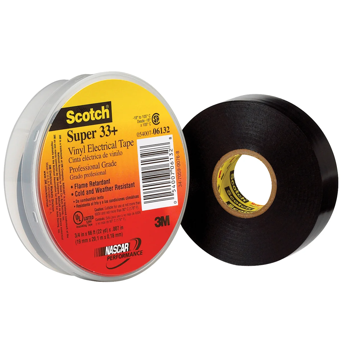 3/4" x 66 Feet Black 3M 33+ Electrical Tape 100/Case
