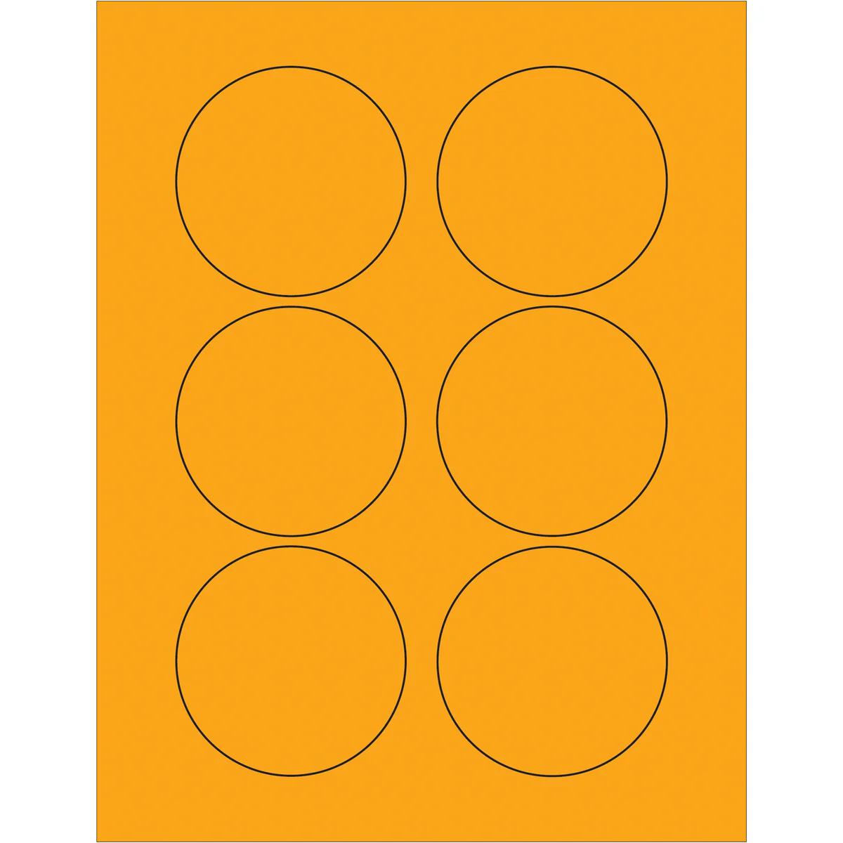 3" Fluorescent Orange Circle Laser Labels 600/Case