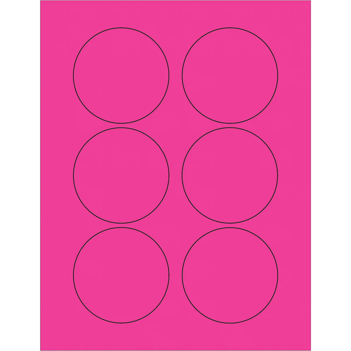 3" Fluorescent Pink Circle Laser Labels 600/Case