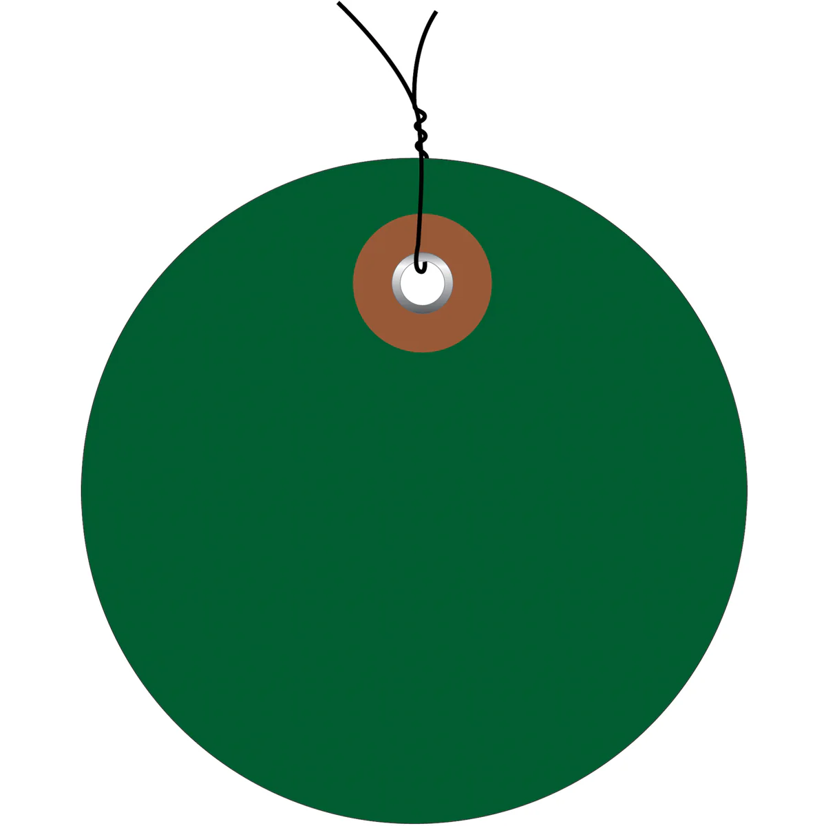 3" Green Plastic Circle Tags - Pre-Wired 100/Case
