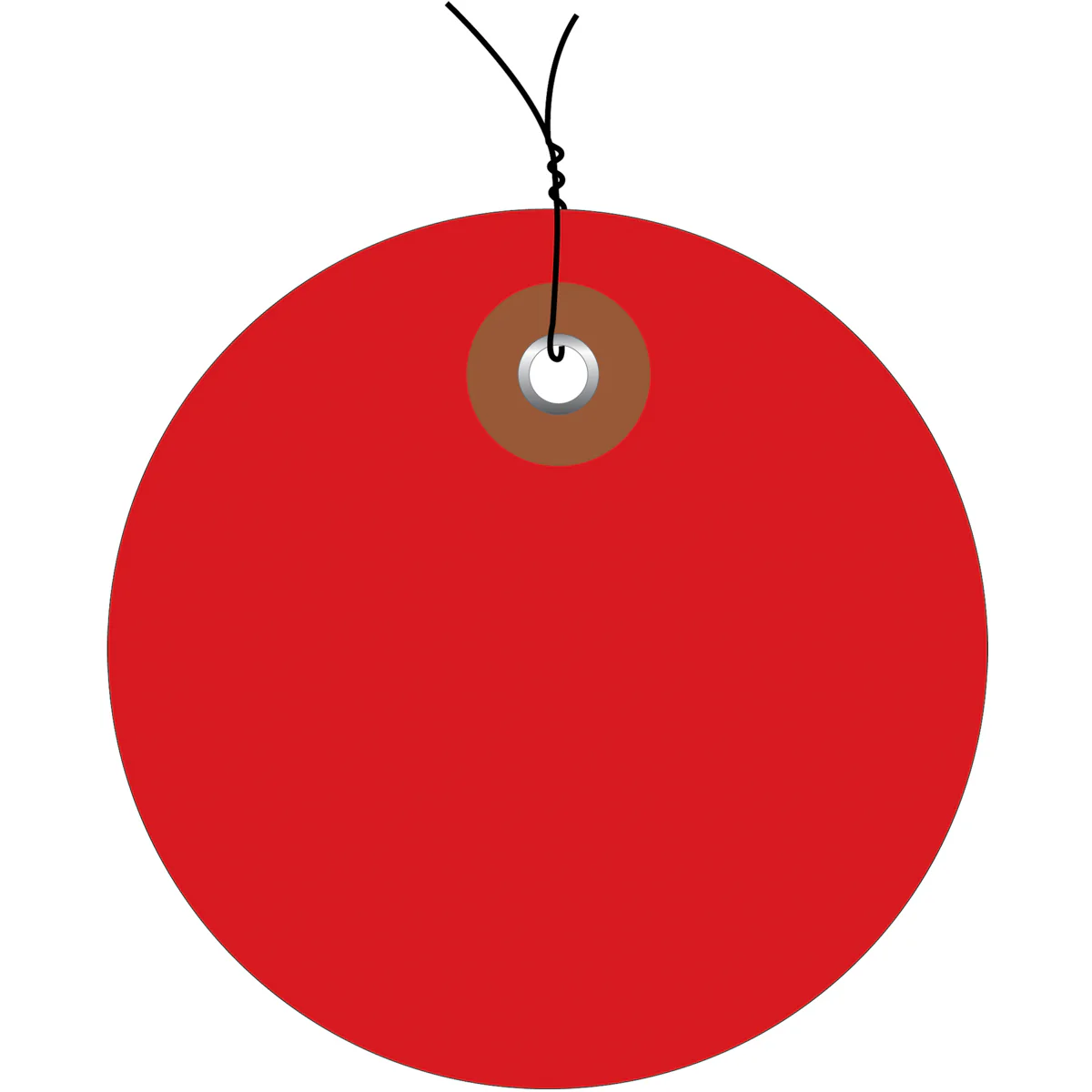 3" Red Plastic Circle Tags - Pre-Wired 100/Case