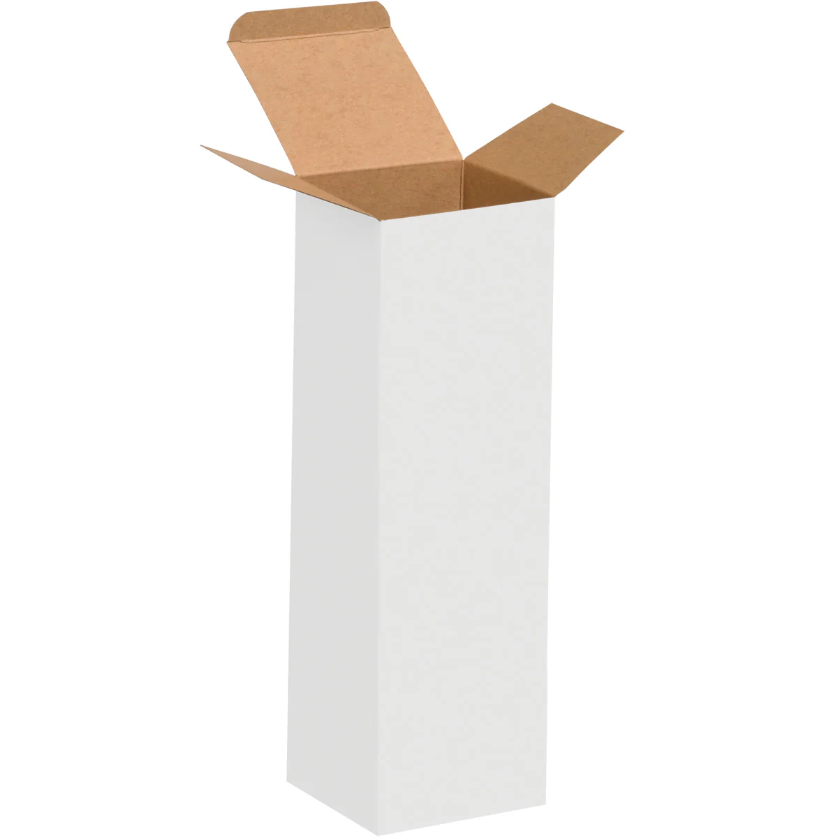 3 x 3 x 10 White 24pt 1-pc Chipboard Folding Carton  250/Case - Image 2