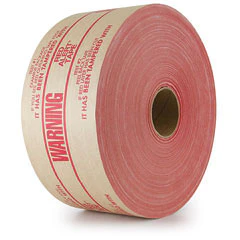 3" x 450 Feet #270 Printed Warning (S-4 Premium Duty) Brown Kraft Gummed Tape 10/Case - Image 2