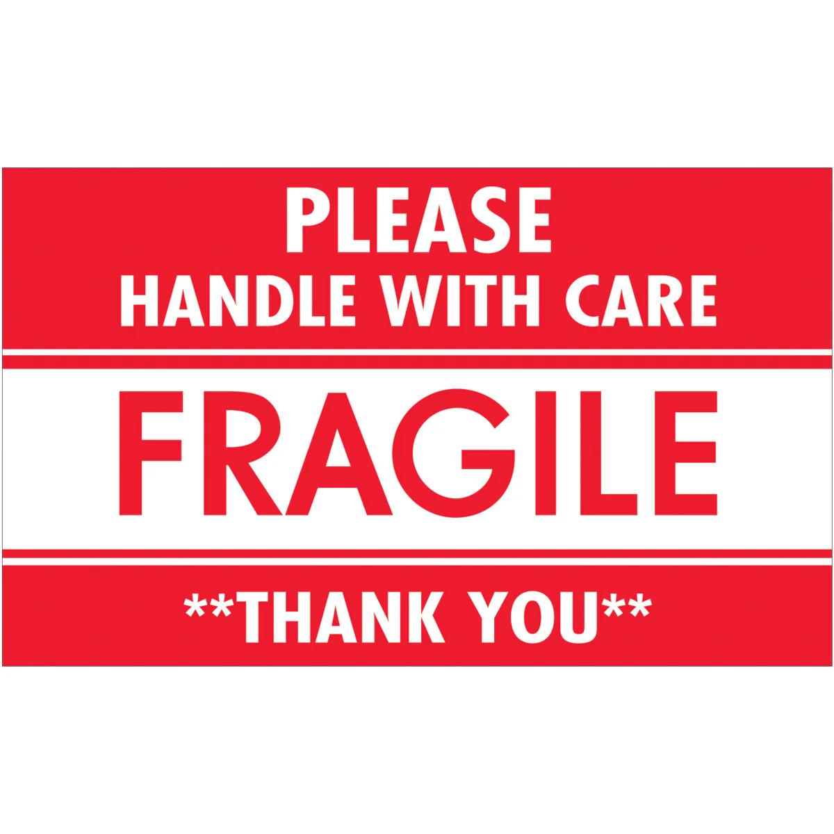 Fragile Handle with Care Labels (3 x 5) 500/Roll