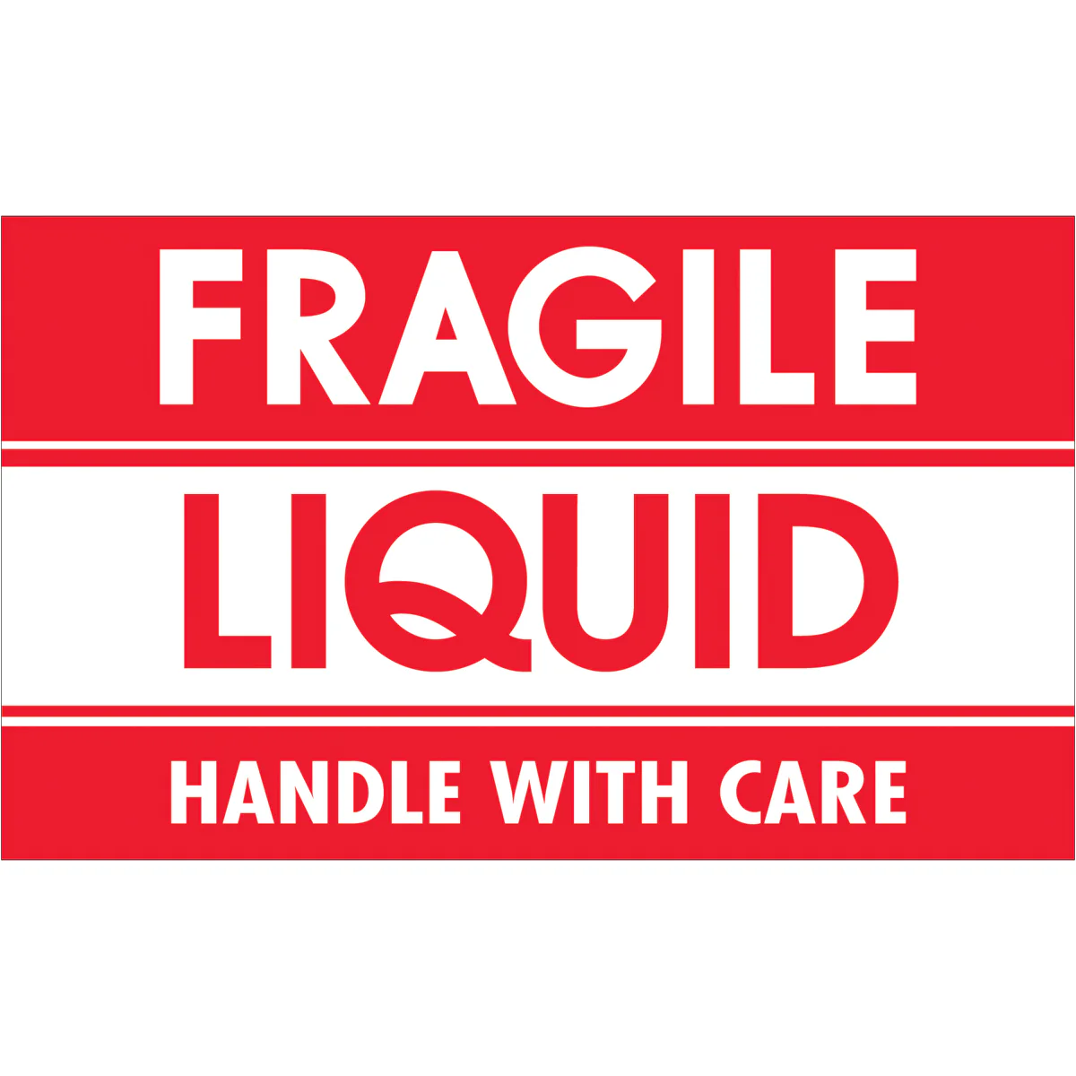 3 x 5" - "Fragile - Liquid - Handle With Care" Labels 500/Roll