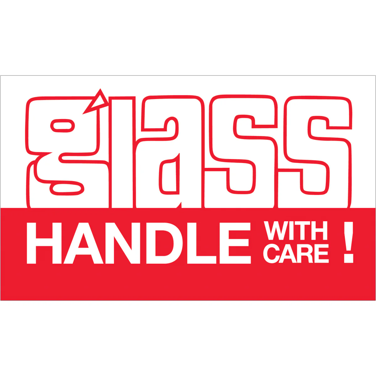 3 x 5" - "Glass - Handle With Care" Labels 500/Roll