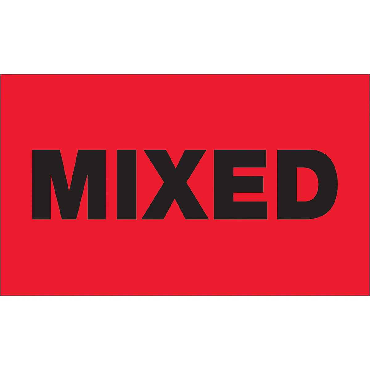 3 x 5" - "Mixed" (Fluorescent Red) Labels 500/Roll