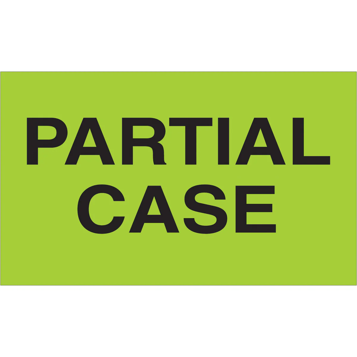 3 x 5" - "Partial Case" (Fluorescent Green) Labels 500/Roll