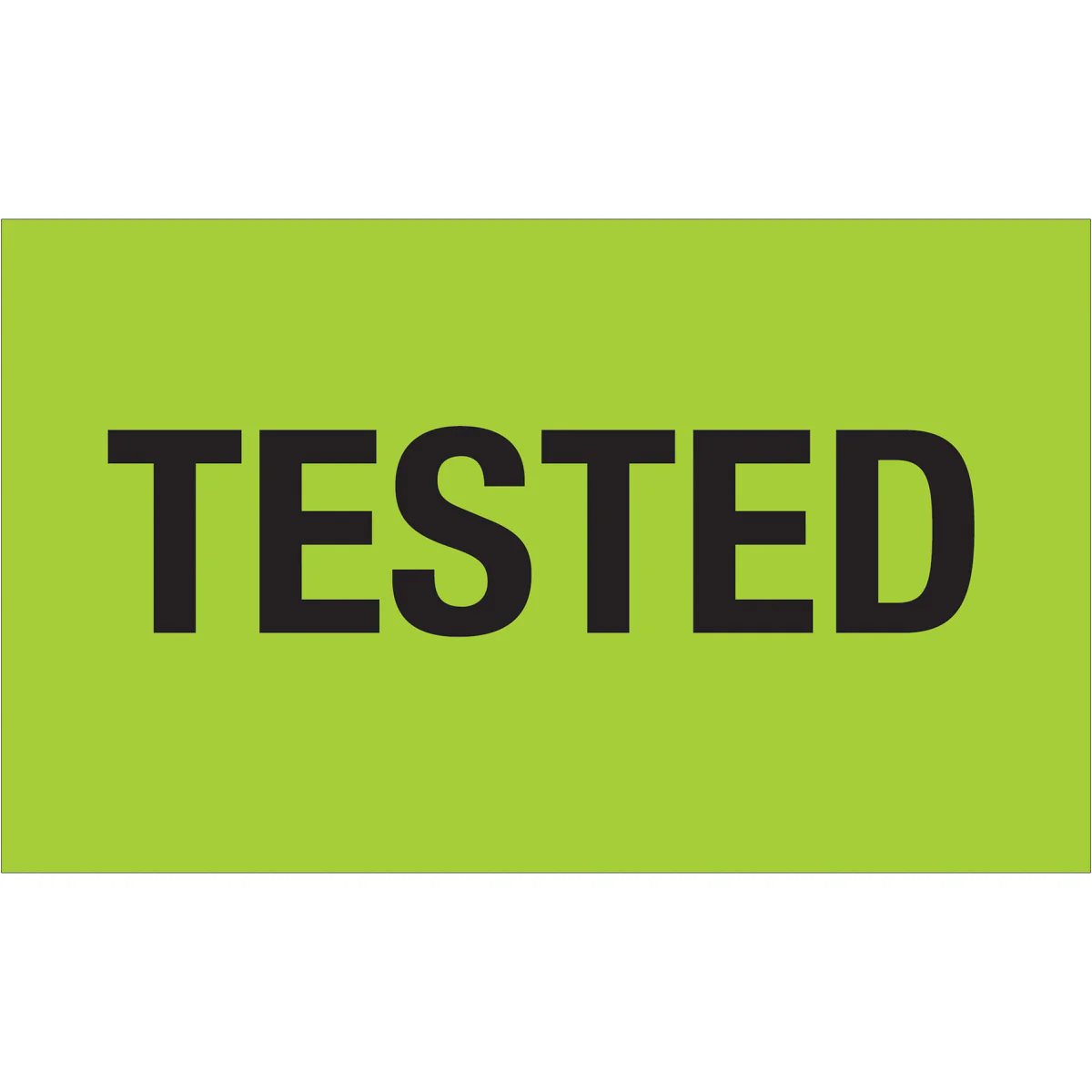 3 x 5" - "Tested" (Fluorescent Green) Labels 500/Roll