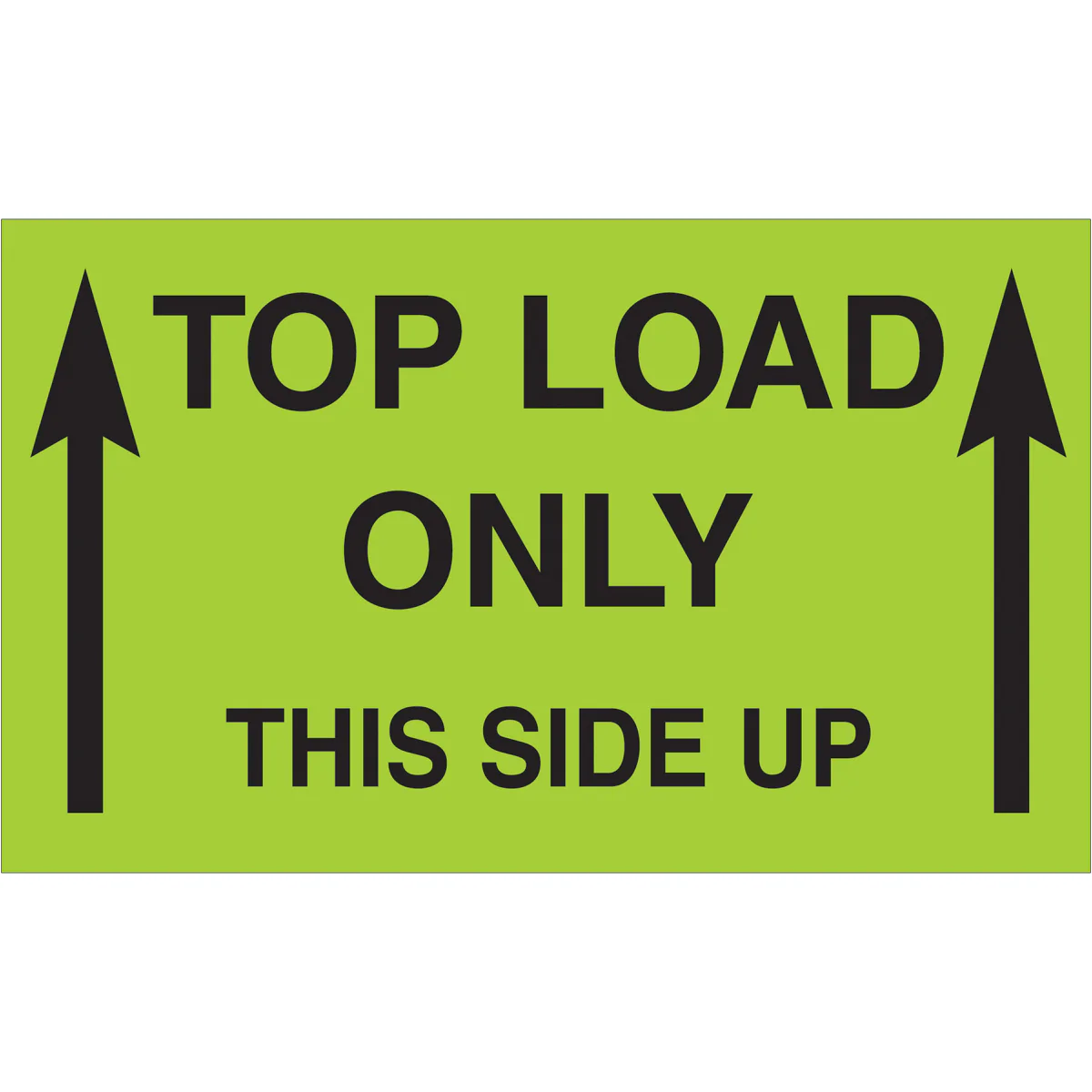 3 x 5" - "Top Load Only - This Side Up" (Fluorescent Green) Labels 500/Roll