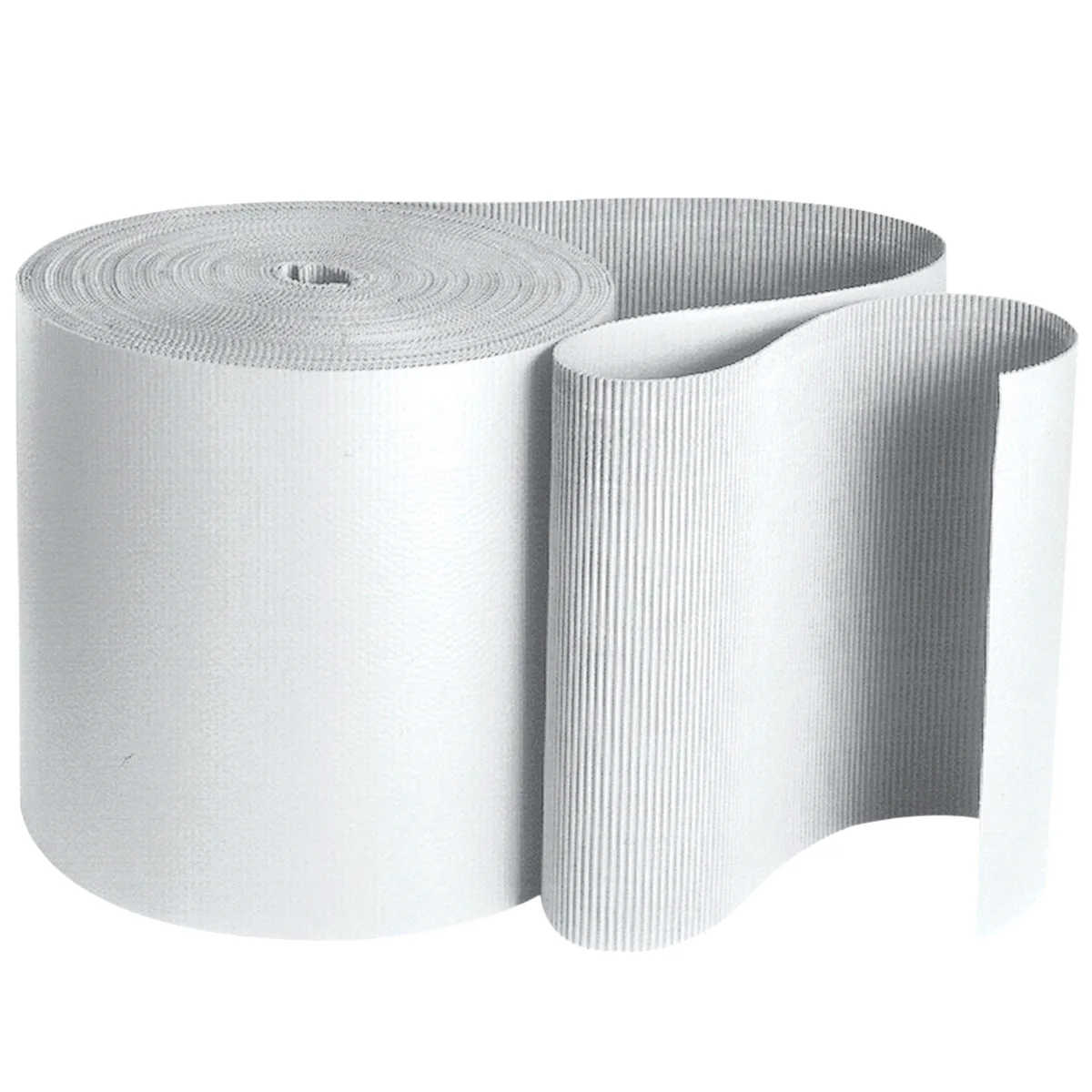 36" B-Flute White Single Faced Corrugated 250 Feet/Roll