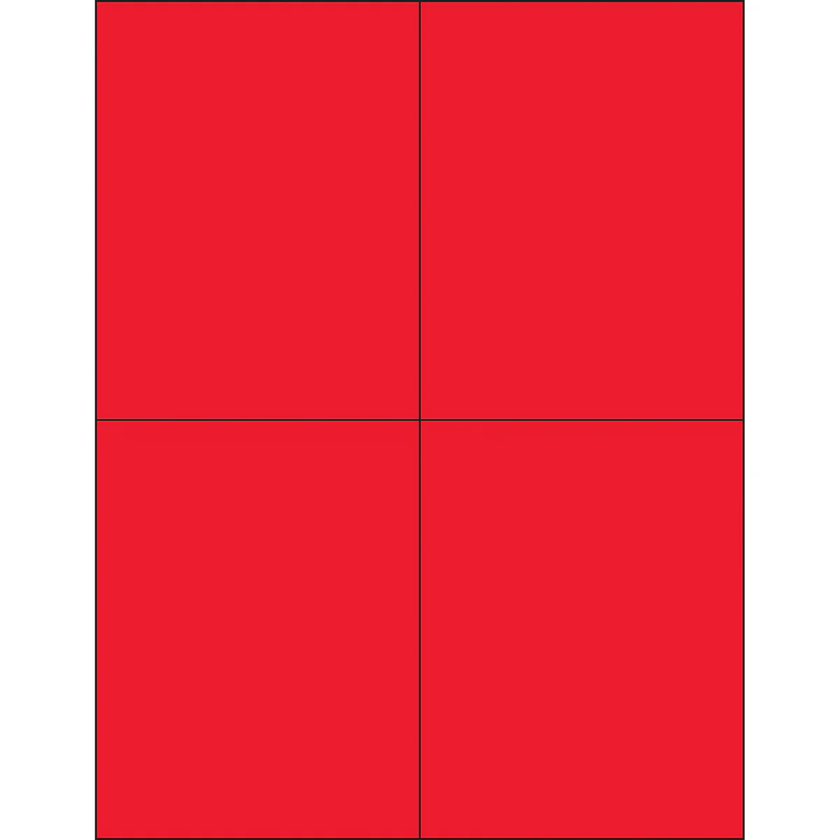 4 1/4 x 5 1/2" Fluorescent Red Rectangle Laser Labels 400/Case