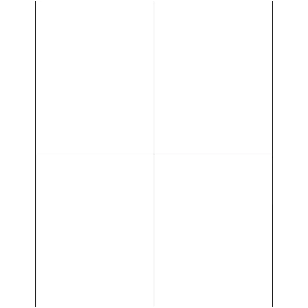 4 1/4 x 5 1/2" White Removable Rectangle Laser Labels 400/Case