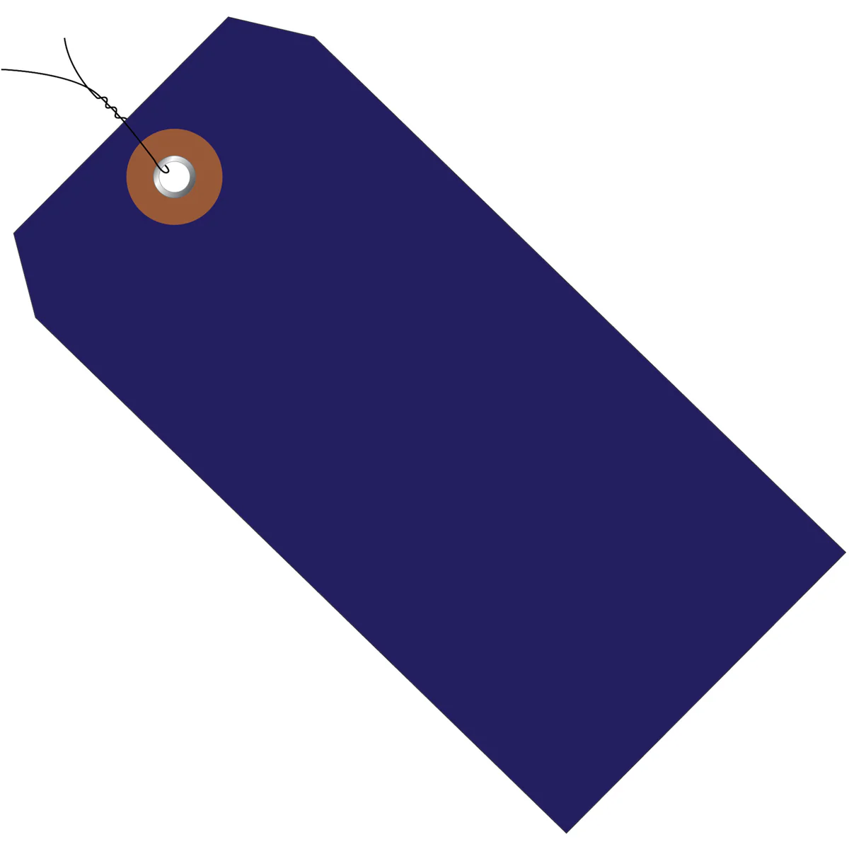 4 3/4 x 2 3/8 Blue Plastic Shipping Tags - Pre-Wired 100/Case