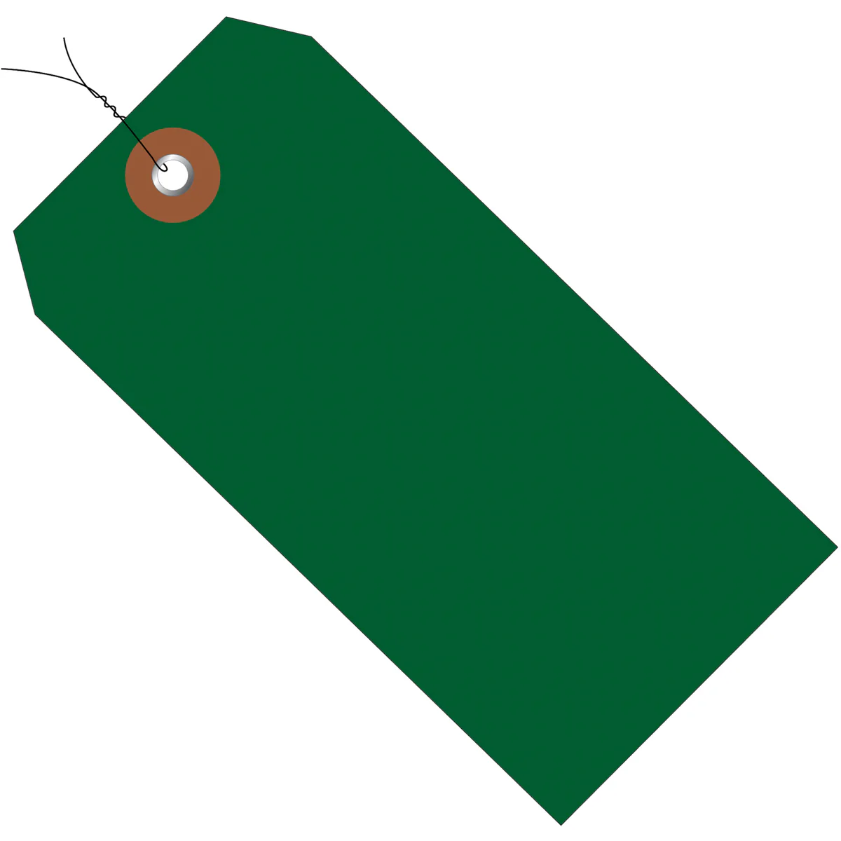 4 3/4 x 2 3/8 Green Plastic Shipping Tags - Pre-Wired 100/Case