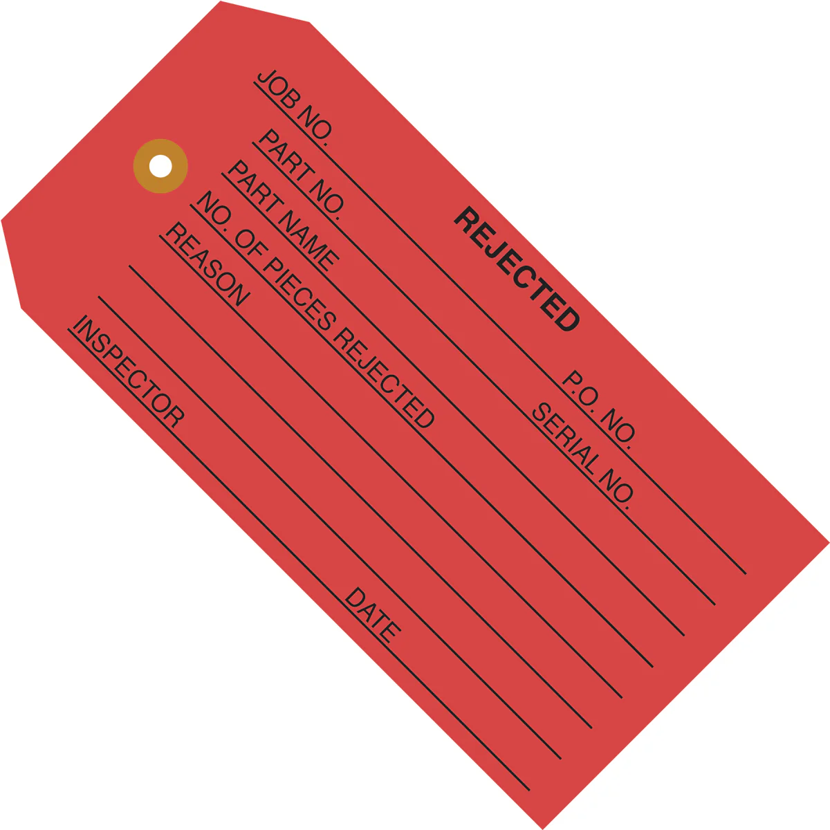 4 3/4 x 2 3/8 - "Rejected" Inspection Tags 1000/Case