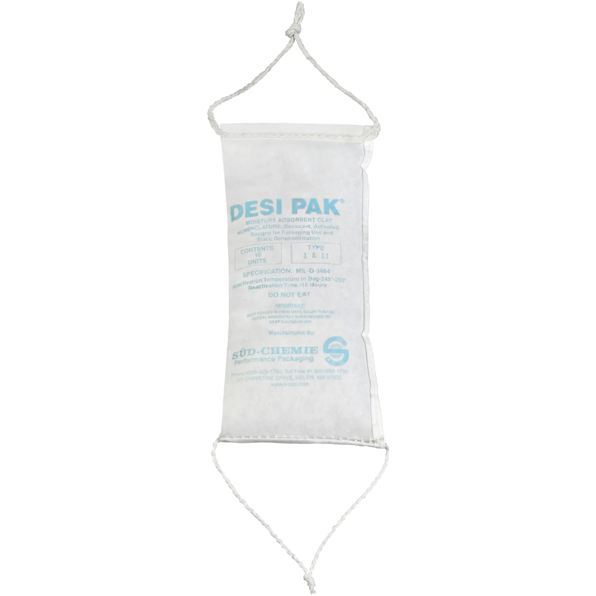 4 3/4 x 9 1/2 x 1 1/2" String Sewn Desiccant Bags 150/Pail