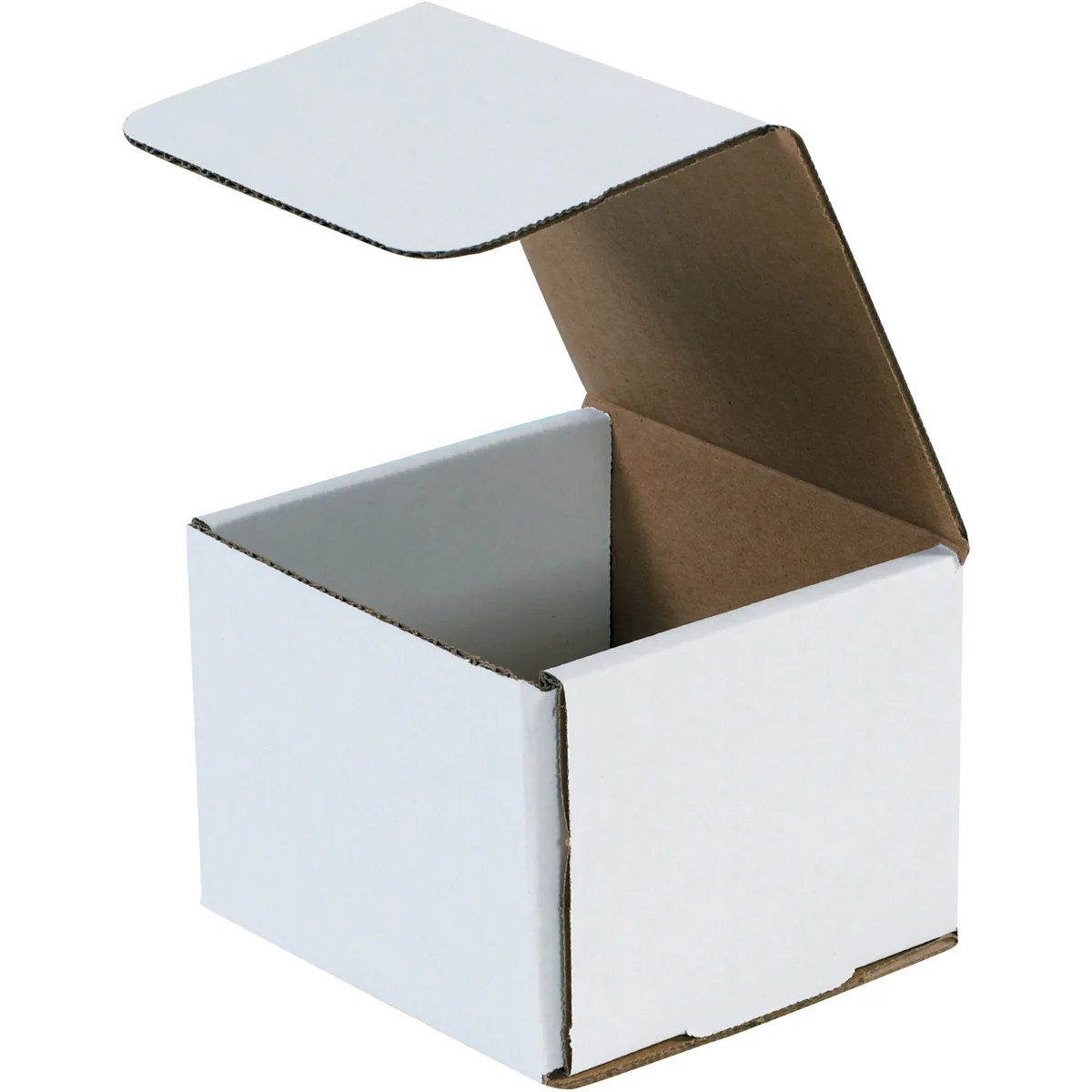4 3/8 x 4 3/8 x 3 1/2 White Corrugated Mailers  50/Bundle
