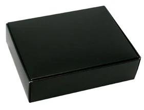 4-9/16 x 3-9/16 x 1-1/4 (1/4 lb.) Black 1 Piece Candy Boxes 250/Case