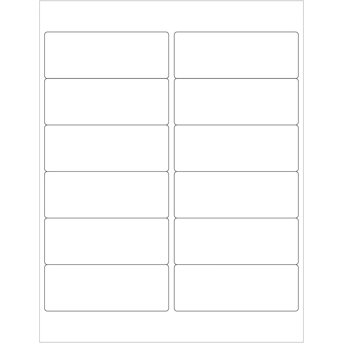4 x 1 1/2" White Rectangle Laser Labels 1200/Case
