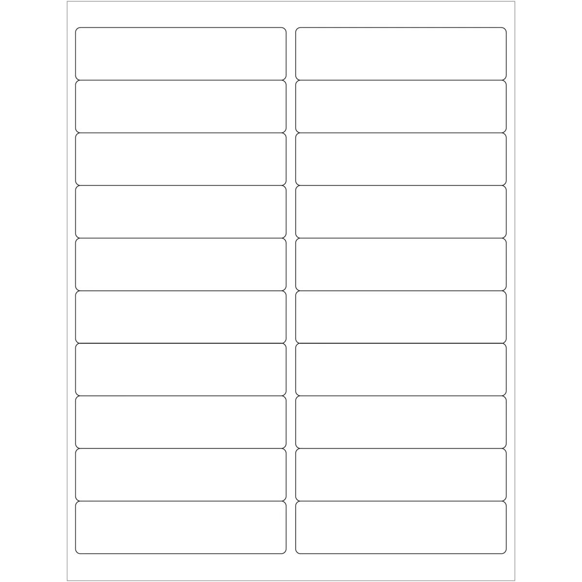 4 x 1" White Removable Rectangle Laser Labels 2000/Case