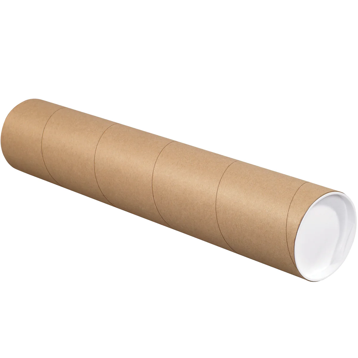 4 x 18 Brown Mailing Tubes With End Caps .080 Gauge 15/Case