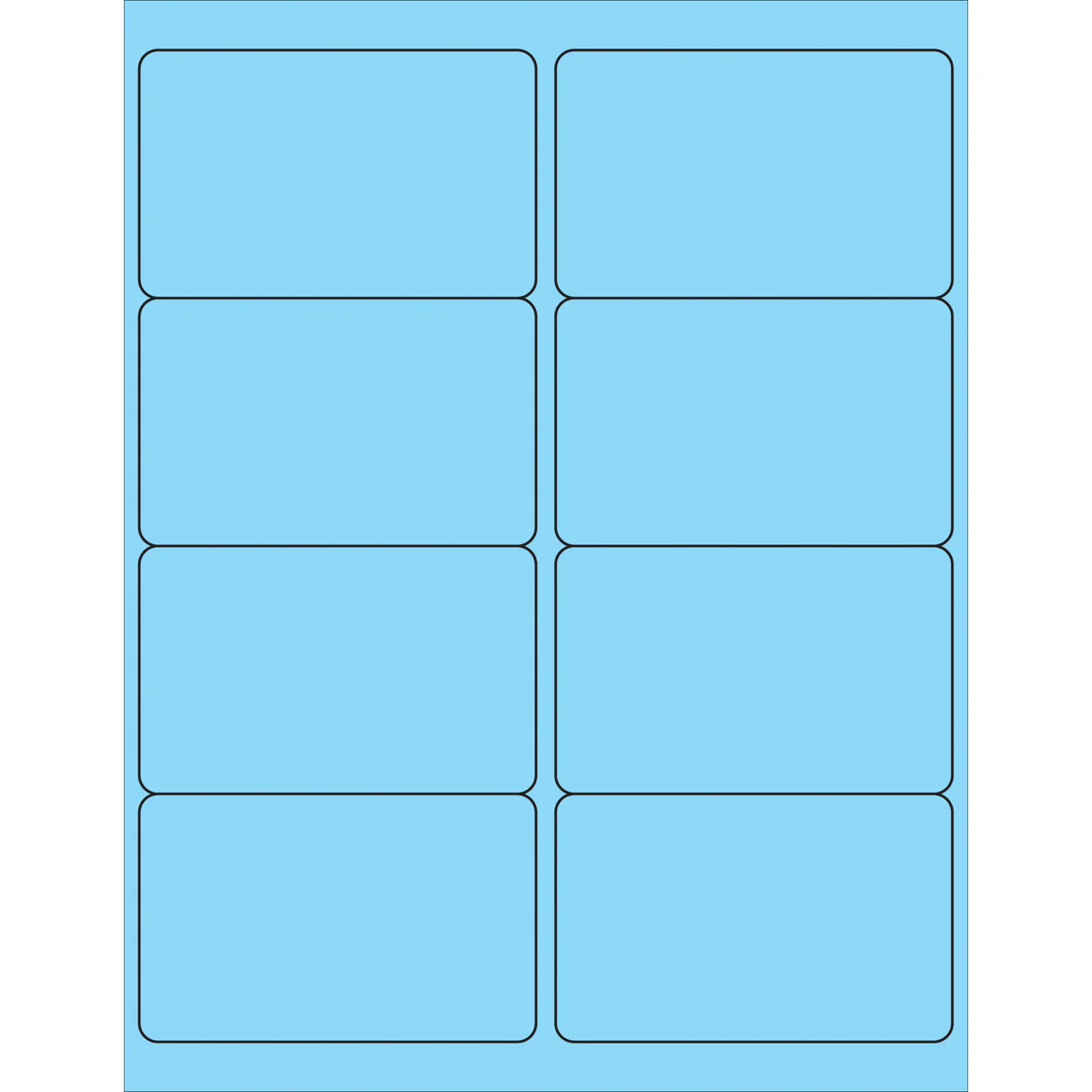 4 x 2 1/2" Fluorescent Pastel Blue Rectangle Laser Labels 800/Case