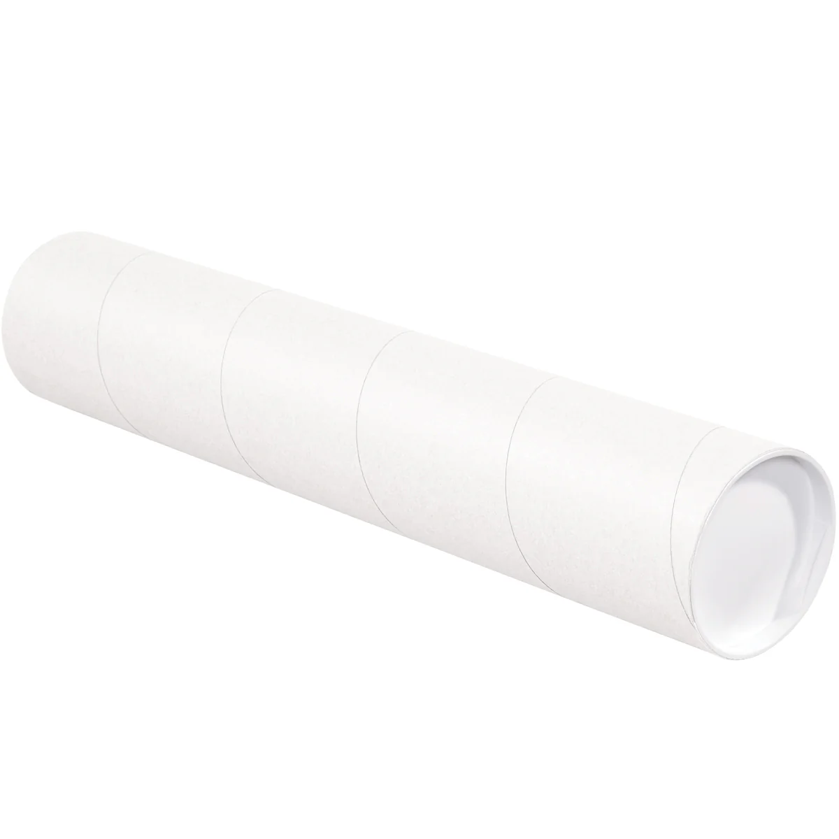 4 x 24 White Mailing Tubes With End Caps .080 Gauge 15/Case